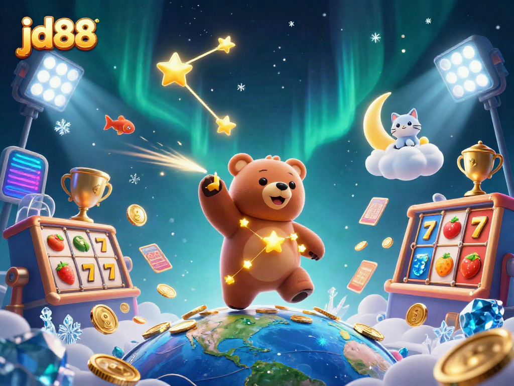 Experience exciting jackpots at jd88 with vibrant symbols, coins, and a magical atmosphere.
