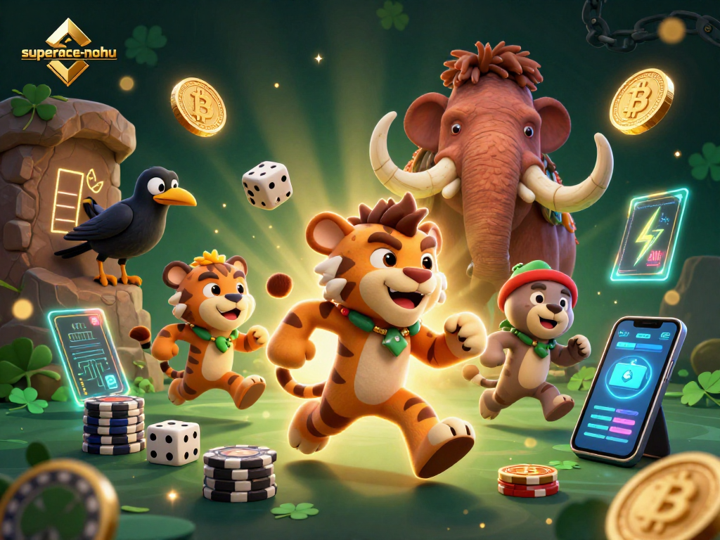 Experience the thrill of winning with superace-nohu in this vibrant casino action scene featuring prehistoric characters.