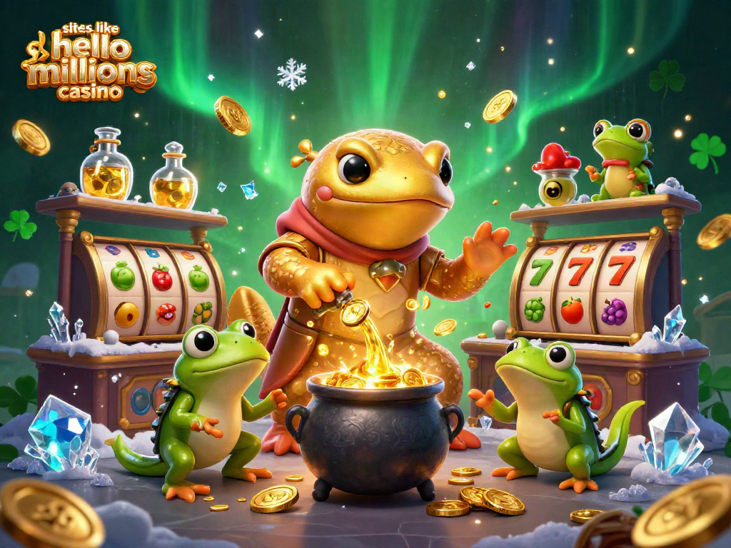 Play exciting games at sites like hello millions casino with gold coins and slots spinning.