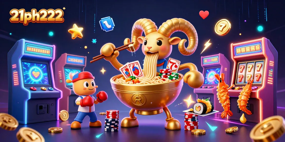 Experience 21ph222 with a vibrant 3D casino-themed illustration showcasing immersive gaming excitement.