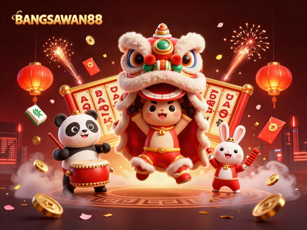BANGSAWAN88 entertains players with lively casino action illustrated in a vibrant 3D dance scene.
