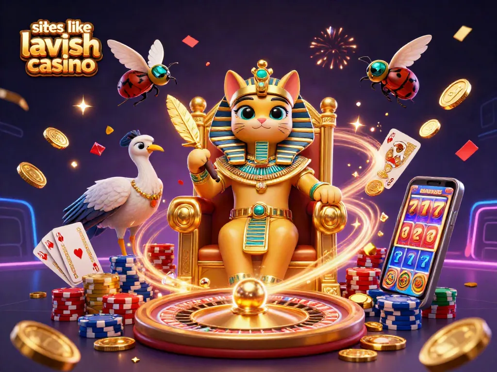 Experience the excitement of sites like lavish luck casino with this dynamic casino scene featuring vivid characters and action.
