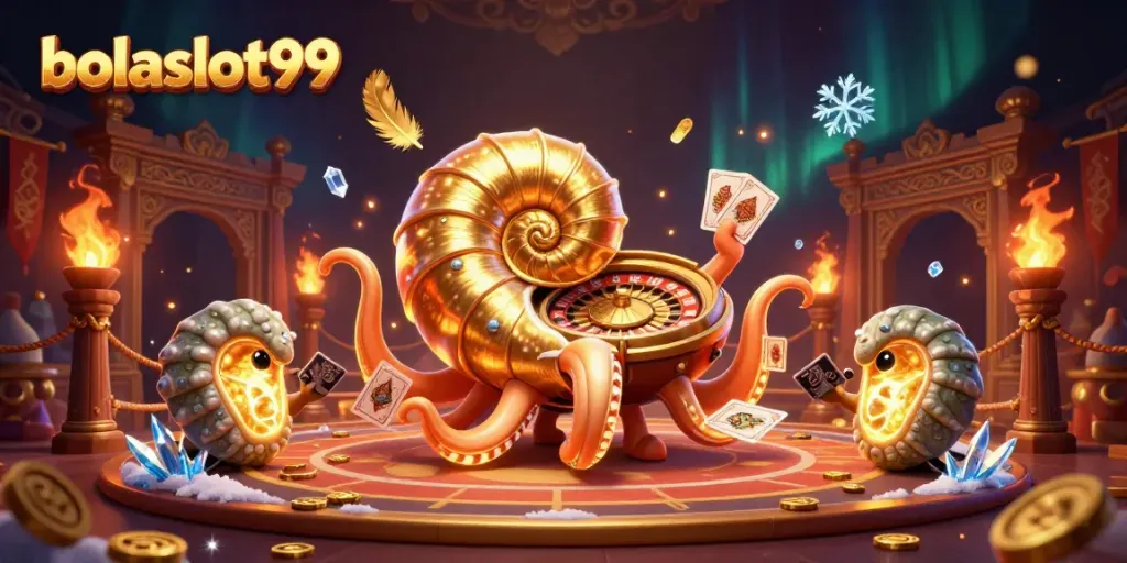 Experience the excitement of bolaslot99 with colorful casino elements and characters depicting gaming fun.