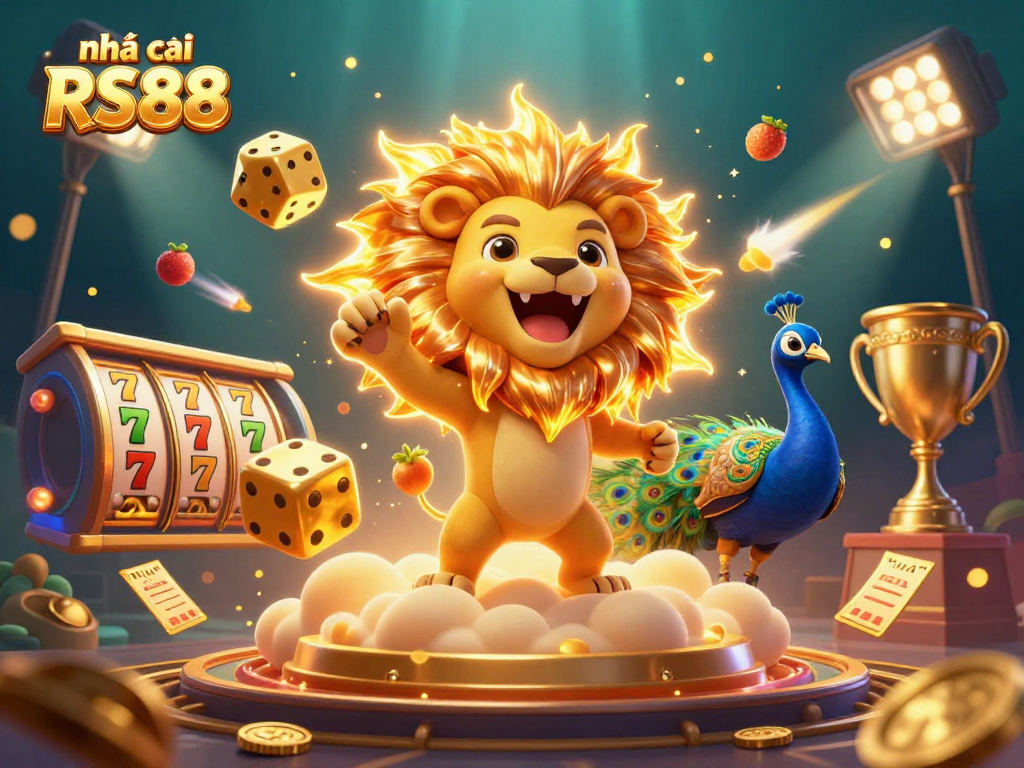 Experience the thrill of nhà cái RS88 with dynamic casino-themed elements in an engaging 3D illustration.