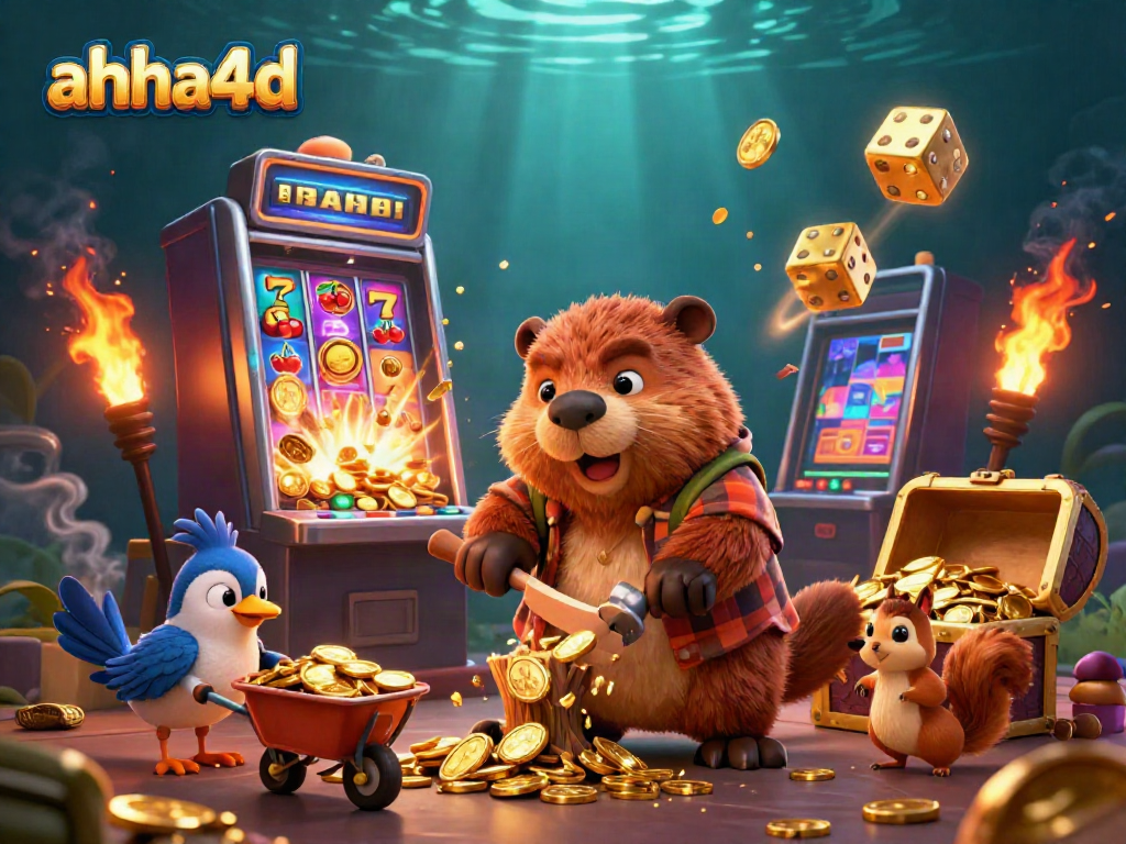 Join the action at AHHA4D with vibrant casino-themed golden coin games and characters.