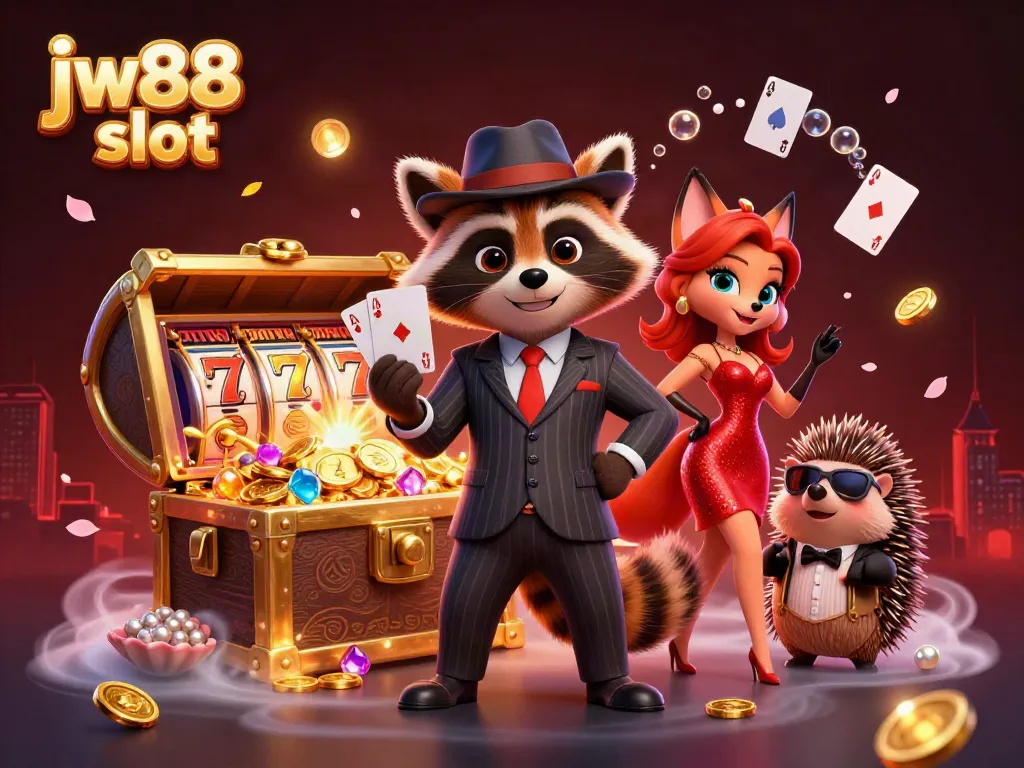 Experience the excitement of jw88 slot with vibrant characters and dazzling casino elements.