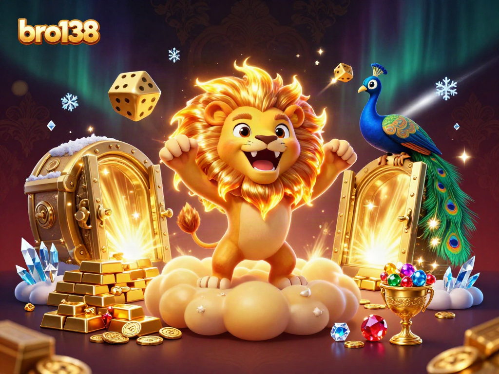 Spin and win with bro138’s lively 3D casino scene featuring dynamic elements of excitement.