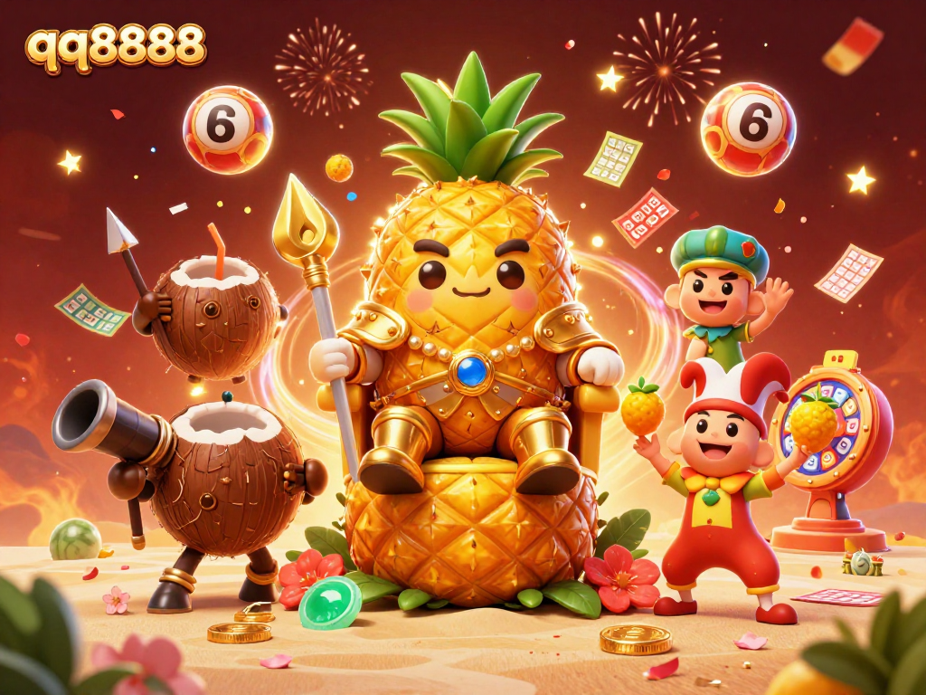 Experience thrilling lottery gameplay from qq8888 with vibrant characters and dynamic casino elements.