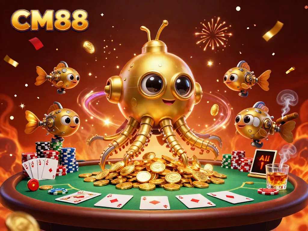 Engage with thrilling casino action in CM88's golden kraken underwater spectacle!