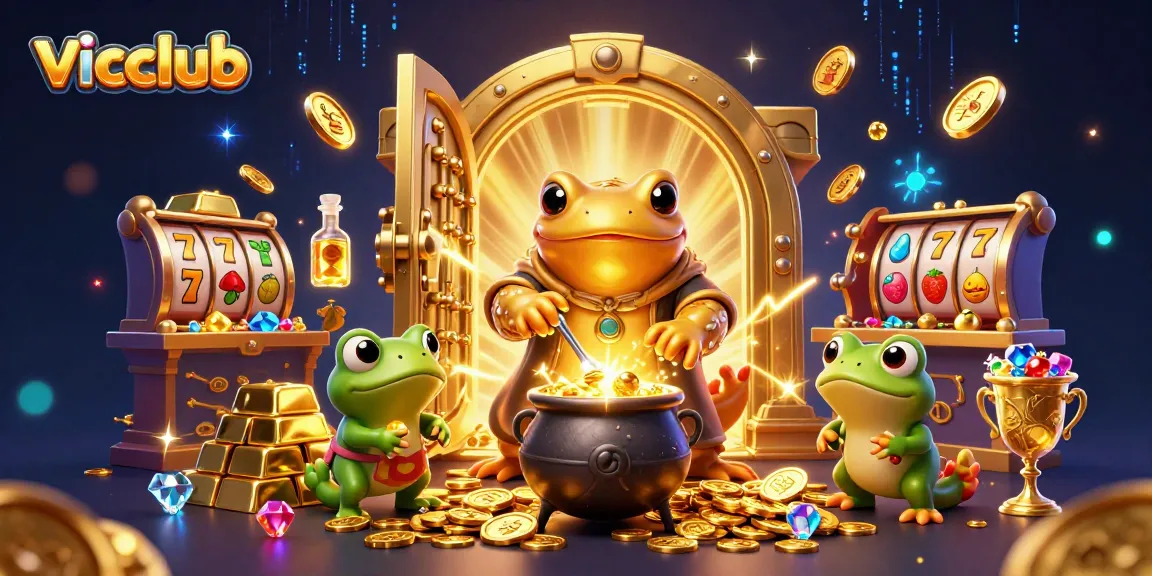 Experience the thrill of vicclub with a 3D illustration of a golden salamander alchemist creating wealth.