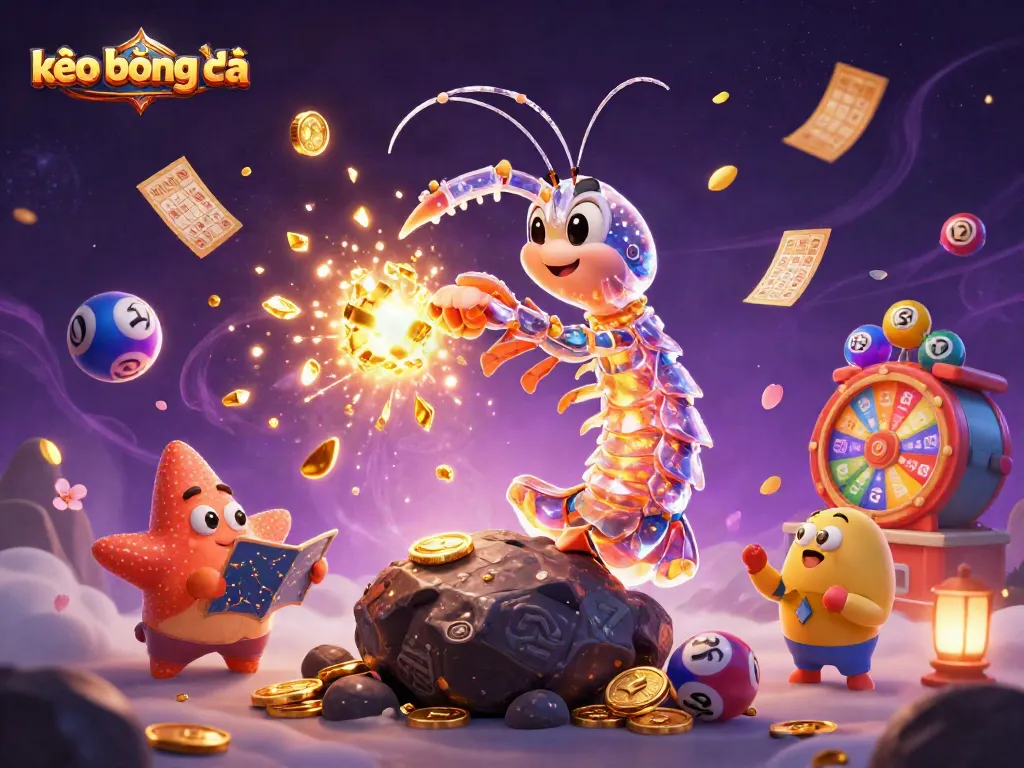 Experience thrilling kèo bóng đá action in this vibrant scene with galactic elements and prizes.