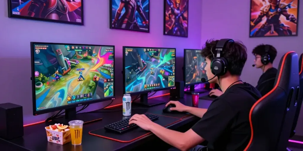 Player engaging in intense gameplay at Singatoto with vibrant lights
