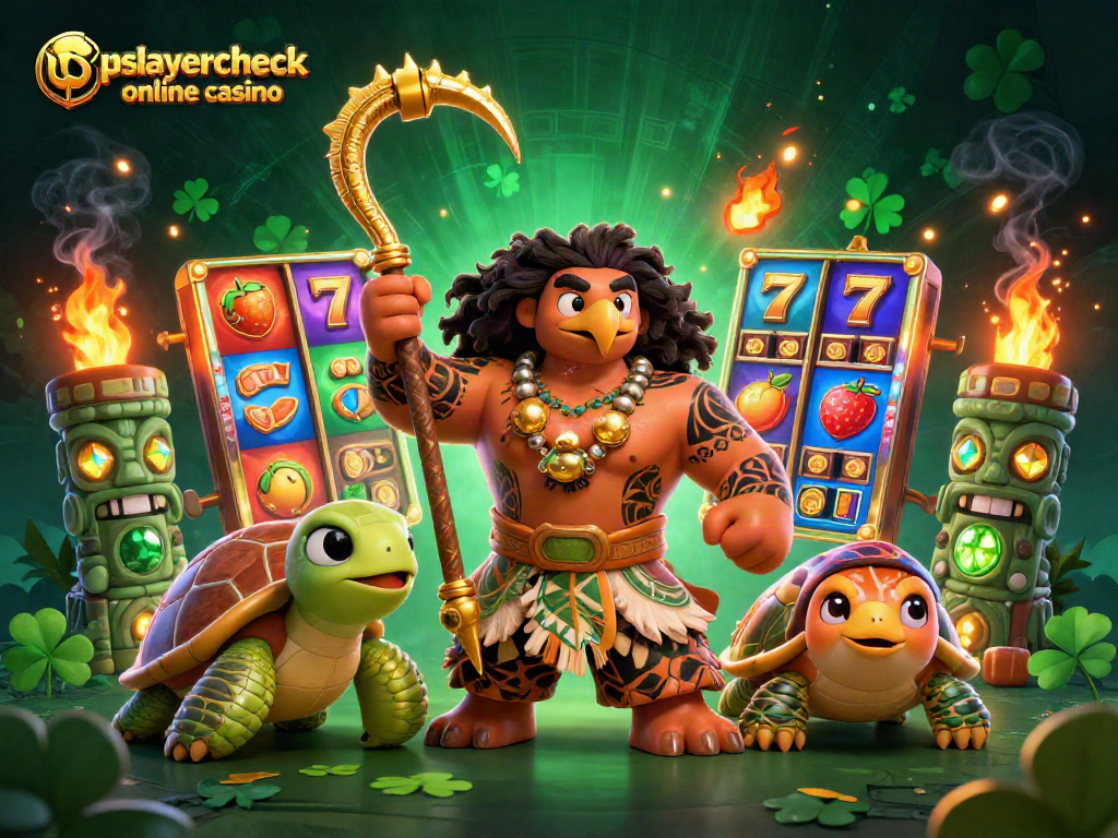 Explore the excitement of usplayercheck online casino with thrilling slot reels and vibrant characters.