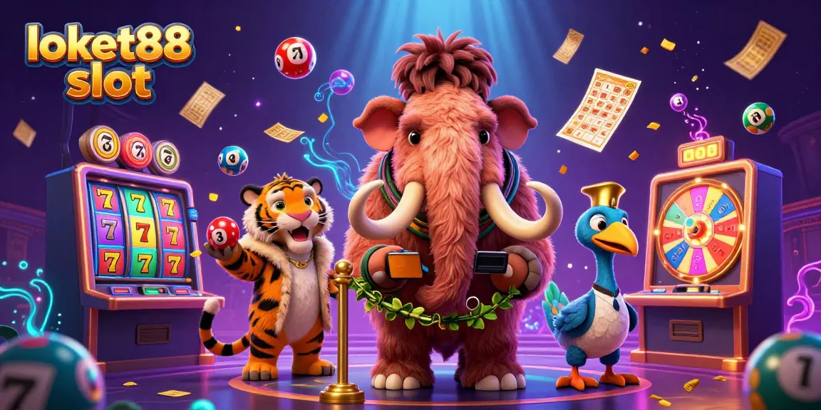 Experience the excitement of loket88 slot with colorful casino elements, vibrant characters, and dynamic action.