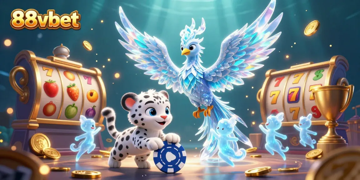 Experience thrilling slots with 88vbet’s ice phoenix and dynamic casino elements in a vibrant scene.