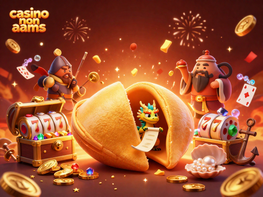 Visualizza il fantastico mondo del casino non aams con il drago saggio e il cookie della fortuna