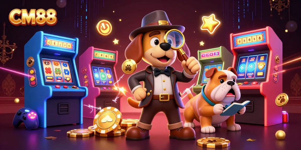 Uncover exciting CM88 treasures with a detective in a casino adventure scene.